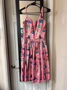 Pinup Couture Jenny Dress in Neverland print Size s